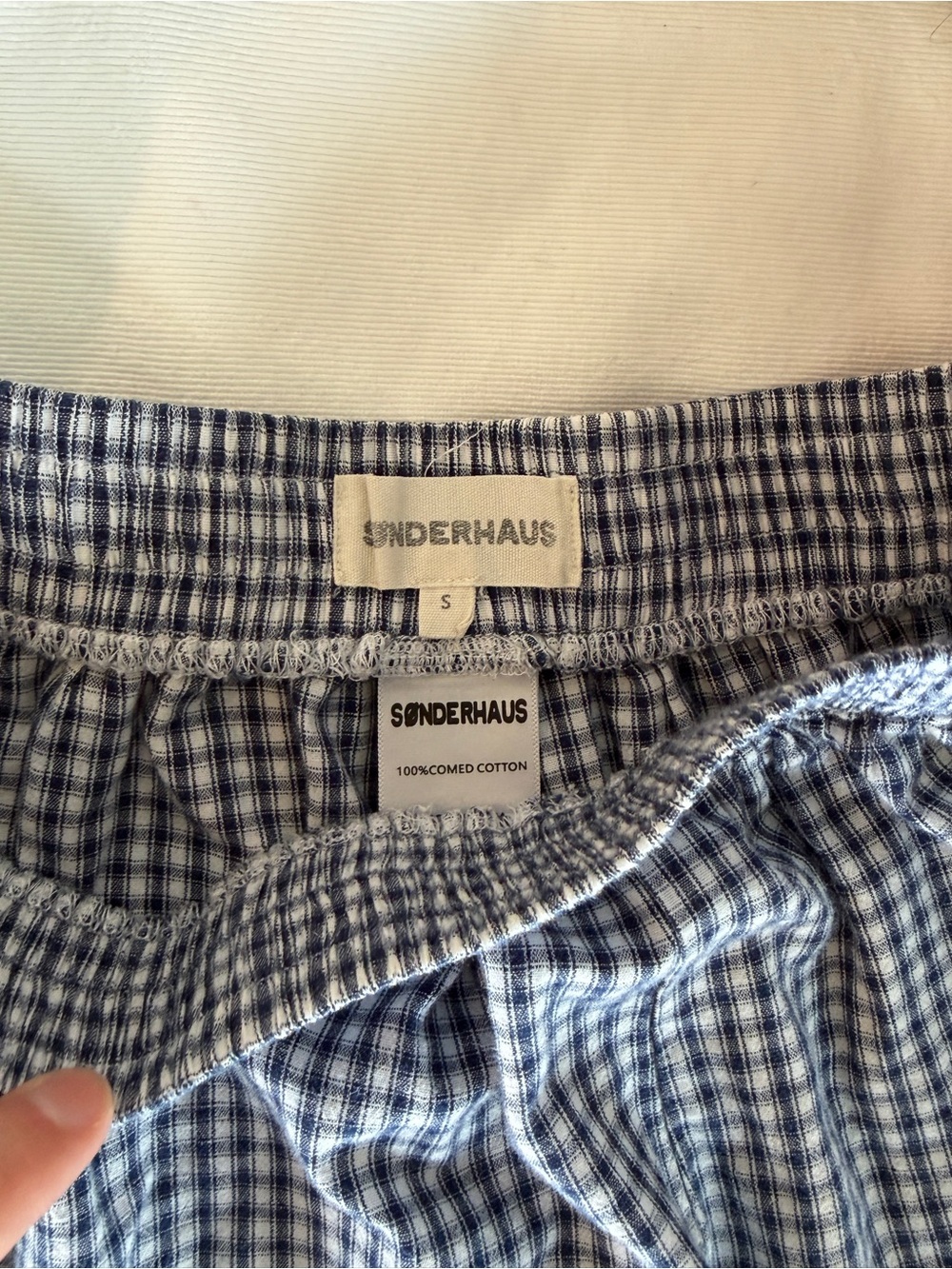 Sonderhaus Ruffle Boxer Shorts - Blue Plaid - Picture 3 of 4